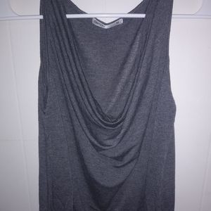 Gray Loose Scoop Neck Tank Top